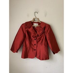 Victor Costa Womens Jacket 4 Red Christmas Holiday Party Cocktail Date Night